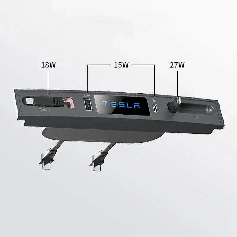 Retractable USB Hub for Tesla Model 3/Y