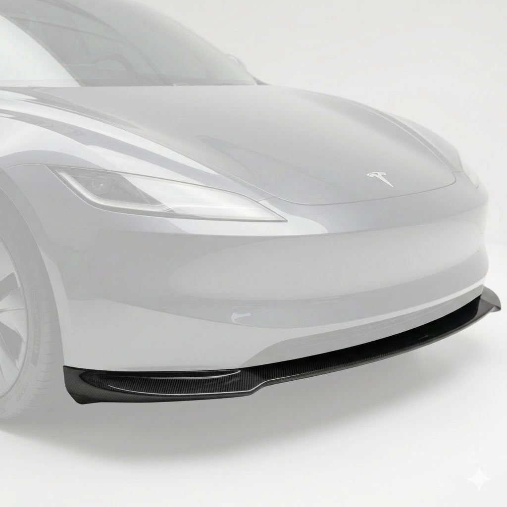Real Carbon Fiber Front Lip Splitter for Tesla Model 3 Highland 2024+