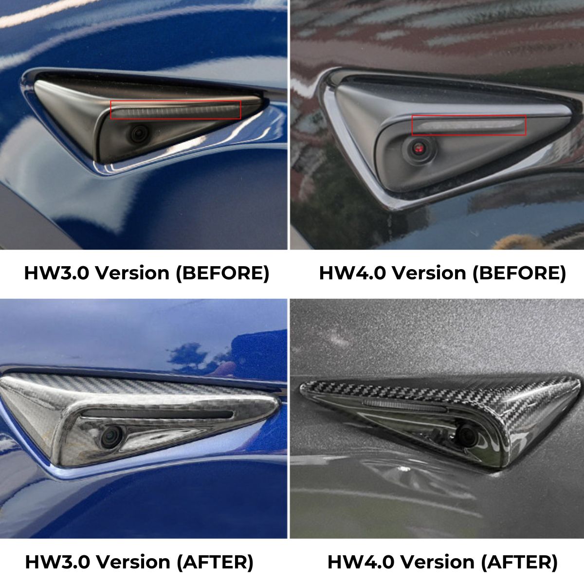 Tesla Model 3/Y Full Carbon Fiber Side Camera Covers