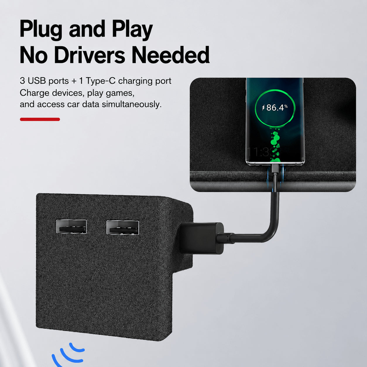 Glove Box USB Hub Docking Station for Tesla Model Y Juniper & Model 3 Highland