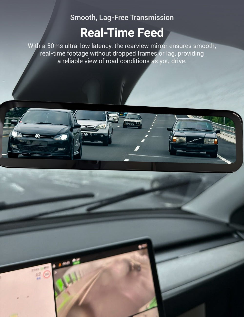 Streaming Rearview Mirror Recorder for 9″ Model 3 Highland 丨Single Camera