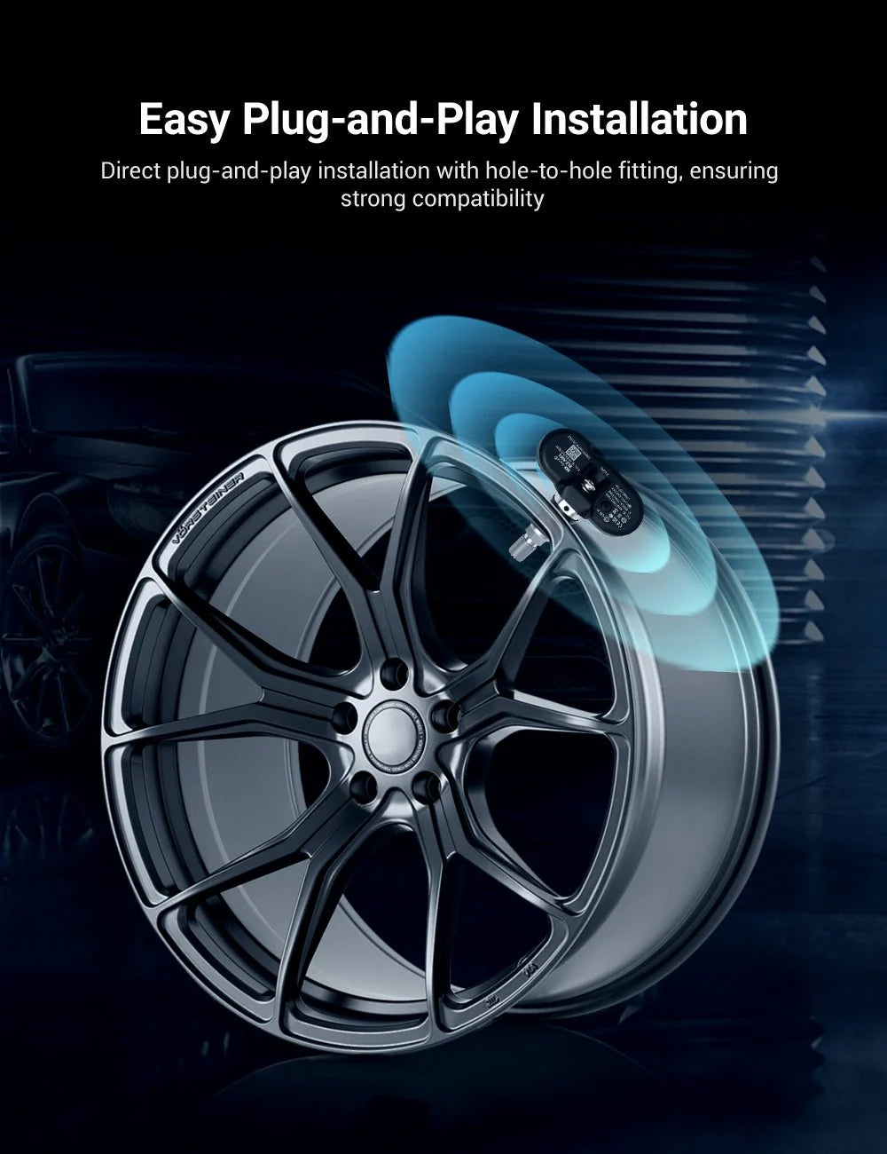 Tire Pressure Monitoring System (TPMS) for Tesla Model S/3/X/Y – Bluetooth (Set of 4 Sensors)