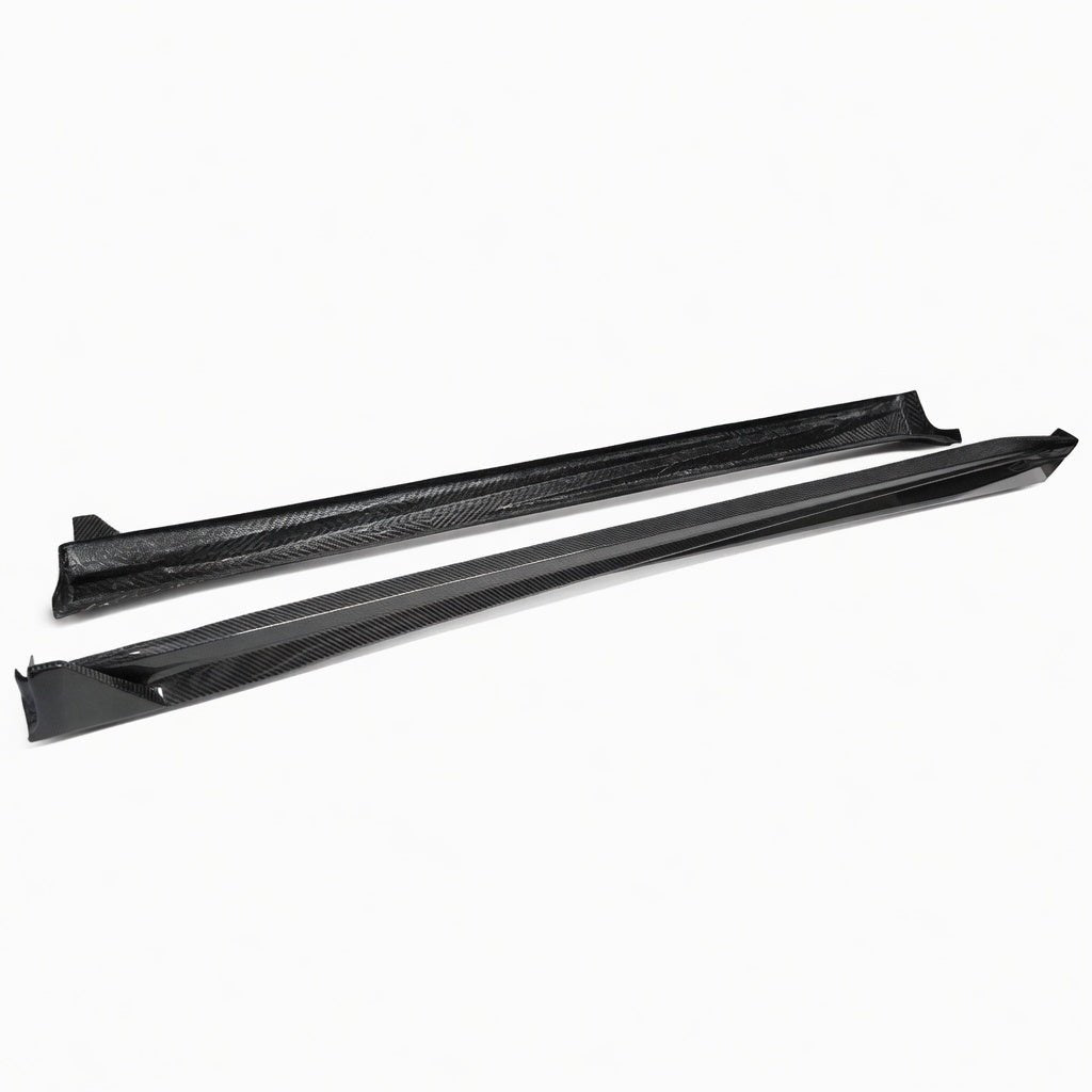 Dry Carbon Fiber Side Skirts for Model Y Juniper - High Performance Exterior Upgrade Matte