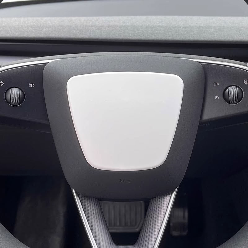 Steering Wheel Trim Cover for Tesla Model 3 Highland Model Y Juniper（Combo pack） Center Cap White