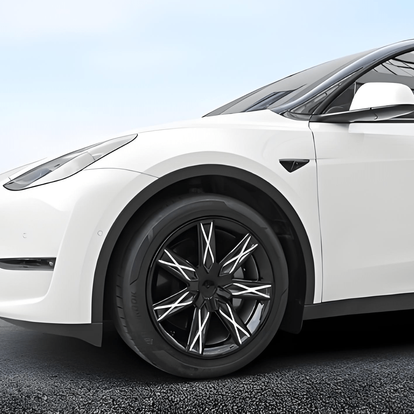 19 Double Star ABS Wheel Covers for Model Y Gemini | 4-Piece Set | Aerodynamic | Weather-Resistant