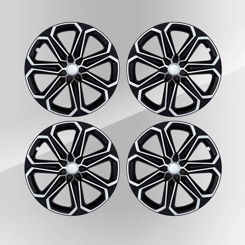 19" Tesla Model Y Wheel Covers (4pcs) - Reinforced ABS Hubcaps for 2020-2024 Model Y Model Y (2020-2024) 19 inch Black and Silver