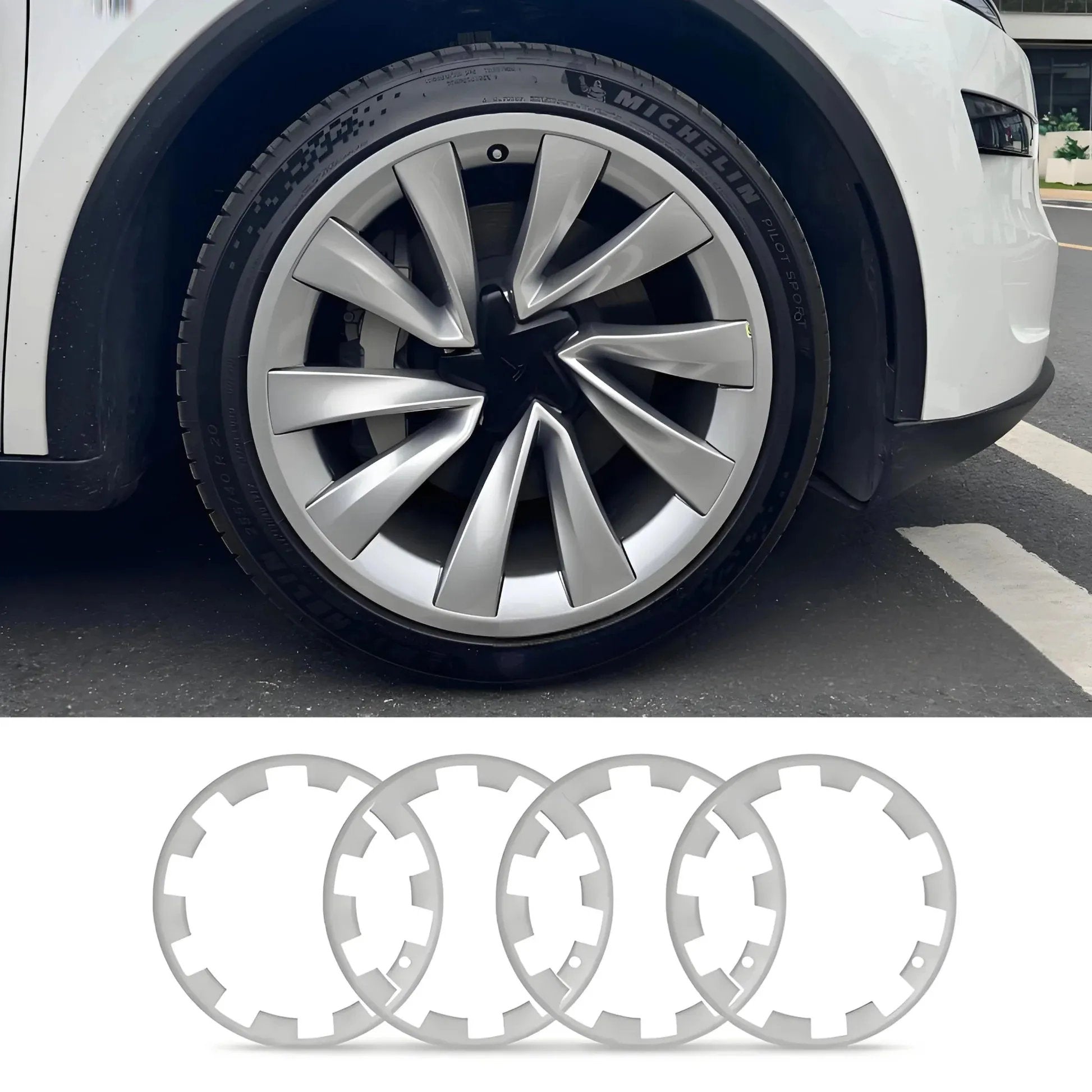 20″ Wheel Rim Protector Strips for Tesla Model Y Juniper (2025.03+) Model Y Juniper (2025.03+) 20 inch Silver