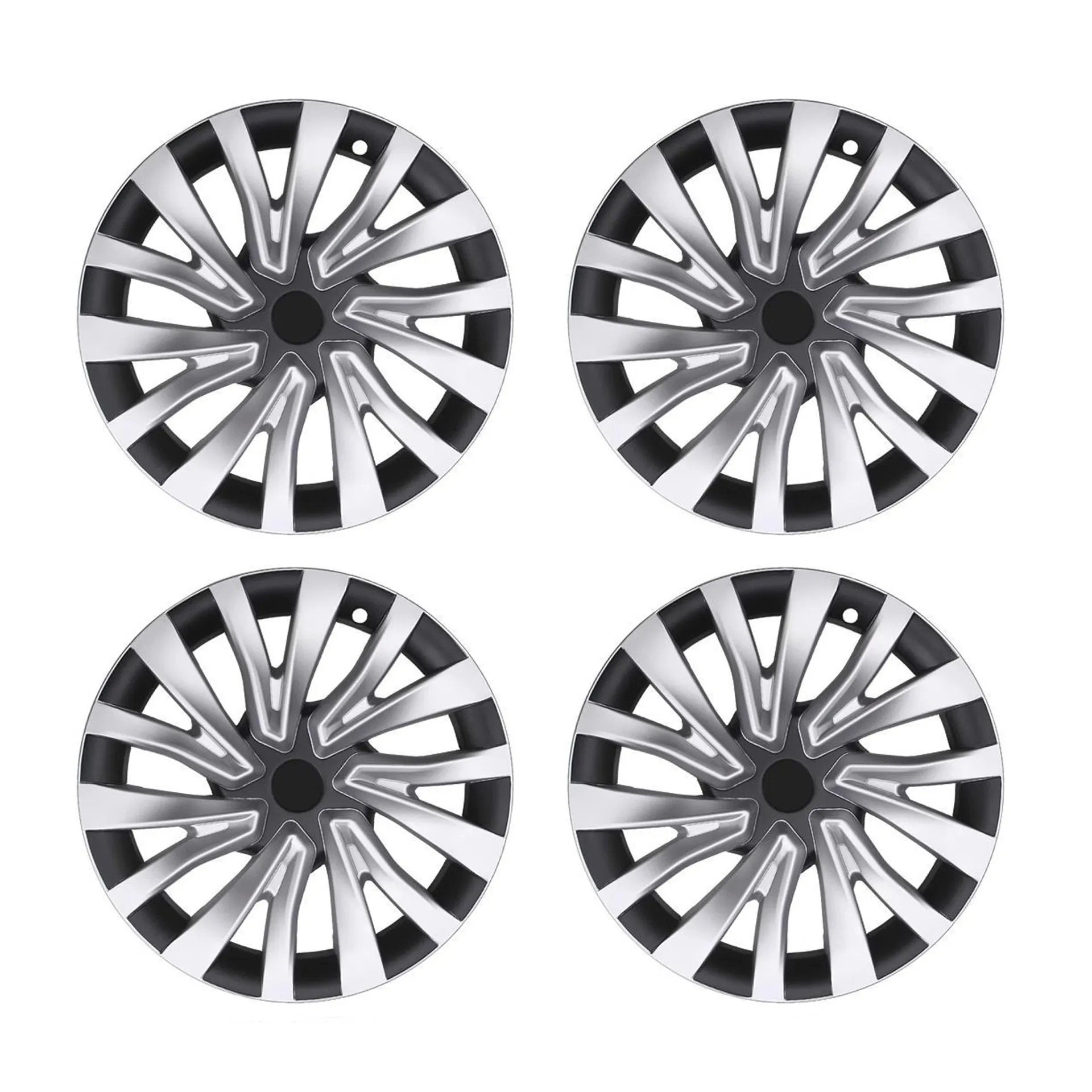4PCS HubCap for Tesla Model 3 Highland 2024 – 18 Inch Replacement Wheel Cover Model 3 Highland (2023.10-ON) 18" Silver