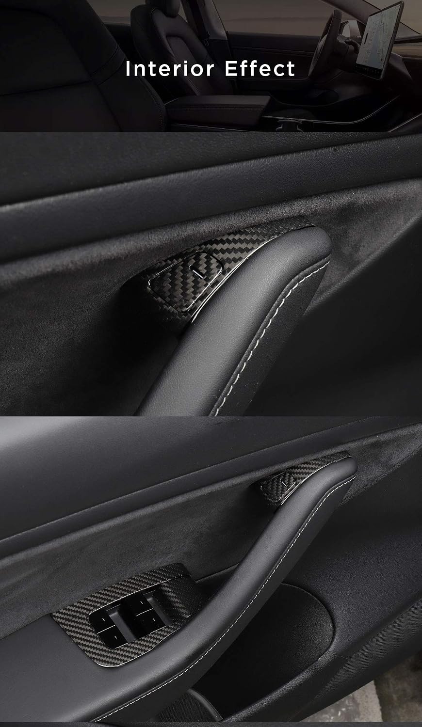 Model 3 / Y Window & Door Switch Covers - Carbon Fiber Interior Mods（Left & Right Hand）