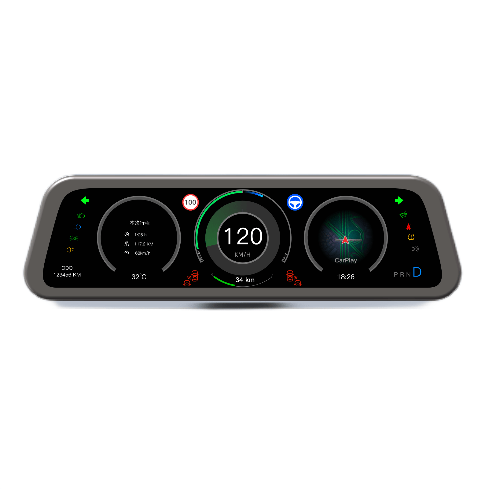 9.6 Inch Instrument Cluster Dashboard Display for Tesla Model 3 / Y