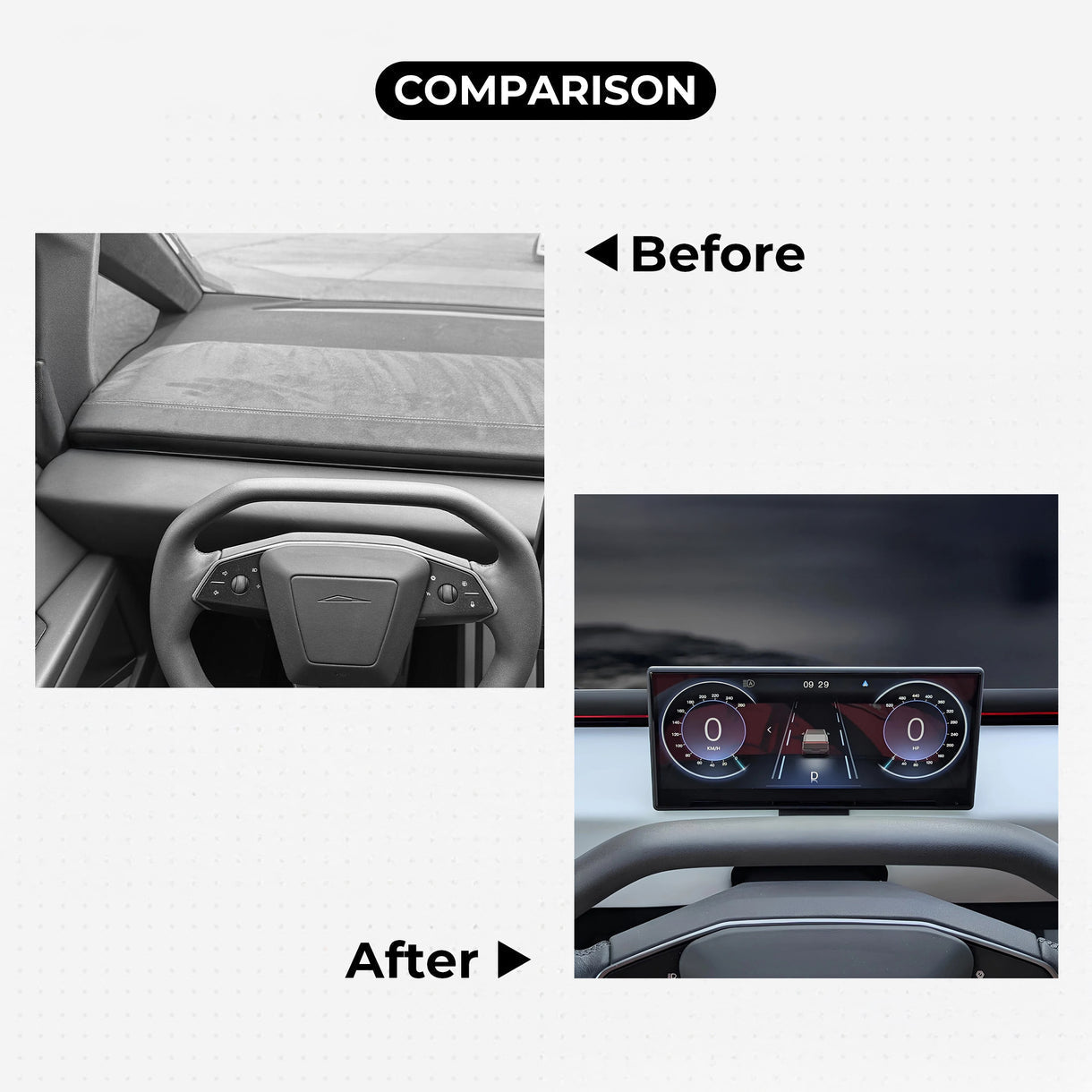 9 Inch Instrument Cluster Dashboard Display for Tesla Cybertruck