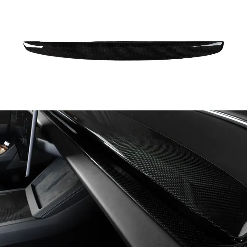 Carbon Fiber Dashboard Snap-On Patch for Tesla Model 3 Highland/Model Y Juniper Glossy