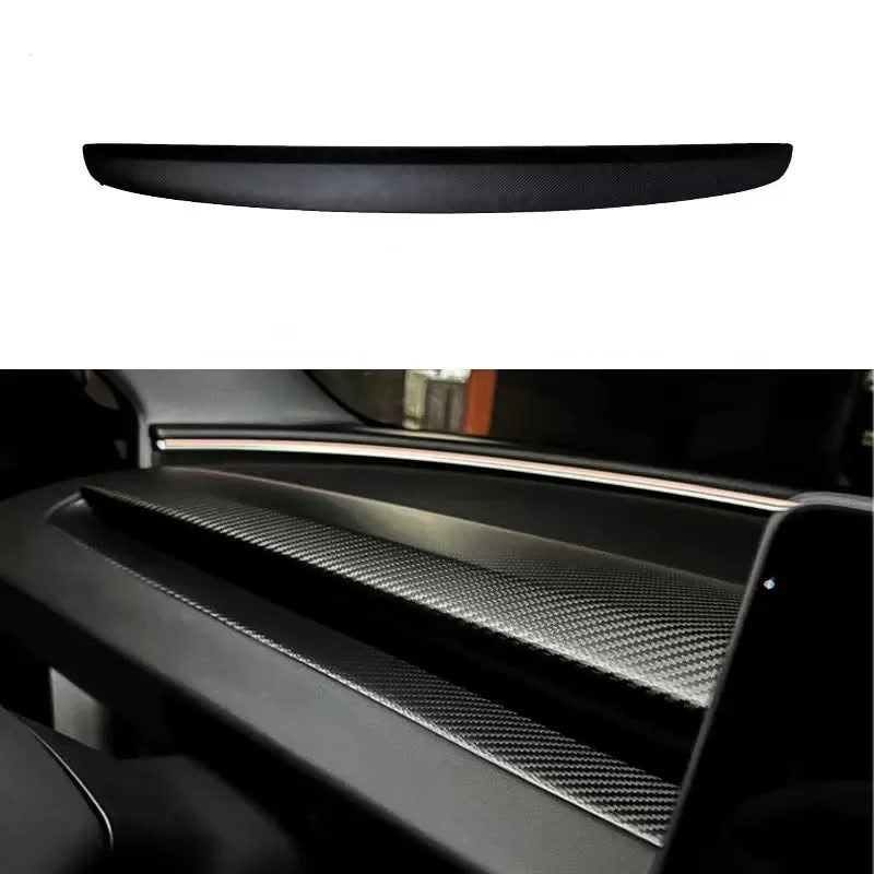 Carbon Fiber Dashboard Snap-On Patch for Tesla Model 3 Highland/Model Y Juniper Matte