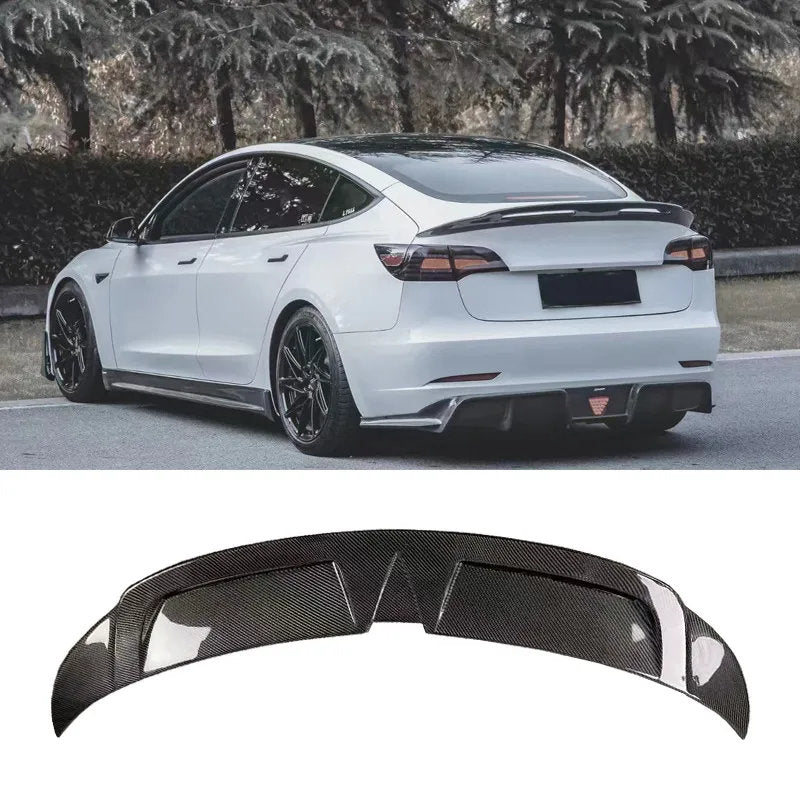 Carbon Fiber Rear Spoiler for Model 3（2017-2023）/ Y（2020-2024） Glossy