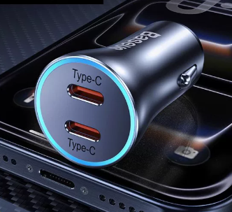 Fast USB Car Charger Adapter for Tesla PD+PD Balck
