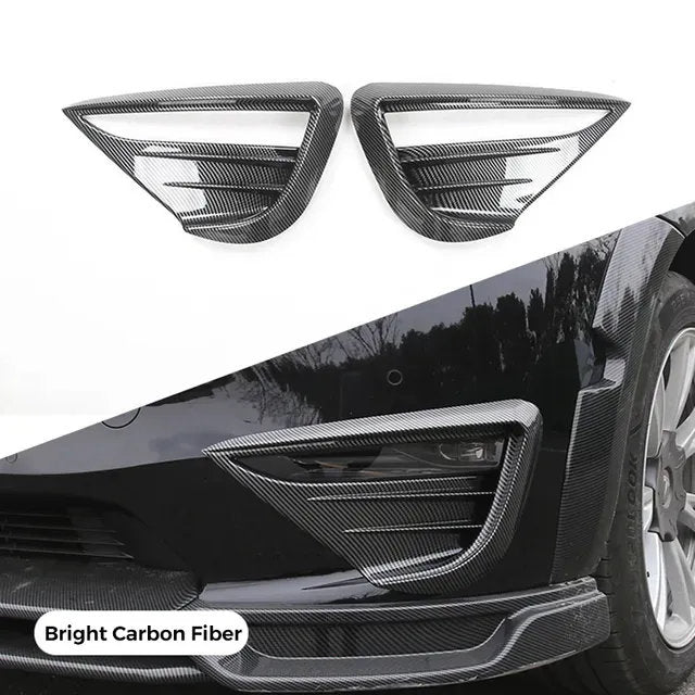 Fog Light Spoiler Trim Guard for the Tesla Model Y (2020-2023） Bright Carbon
