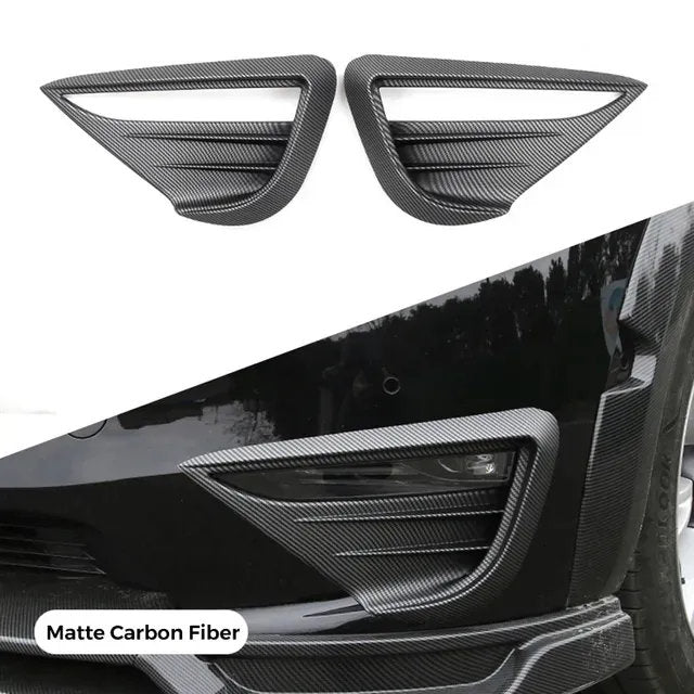 Fog Light Spoiler Trim Guard for the Tesla Model Y (2020-2023） Matte Carbon