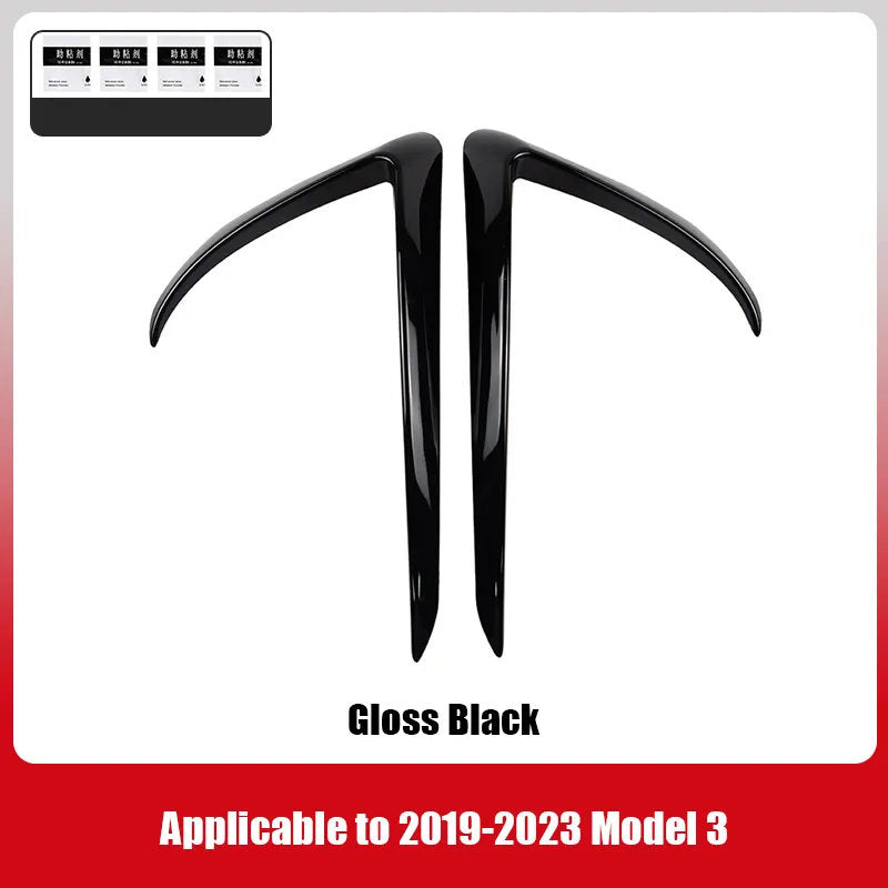 Fog Light Trim for Tesla Model 3/Y - High-Quality ABS with Carbon Fiber Finish Model 3 (2019-2023.10) Glossy Black