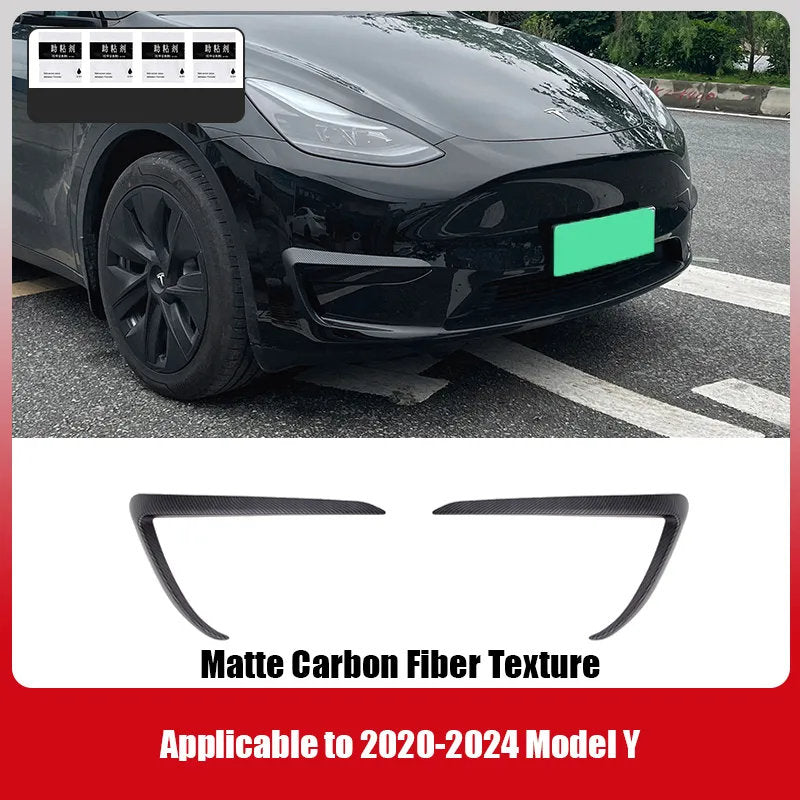 Fog Light Trim for Tesla Model 3/Y - High-Quality ABS with Carbon Fiber Finish Model Y (2020-2024) Matte Carbon Fiber Texture