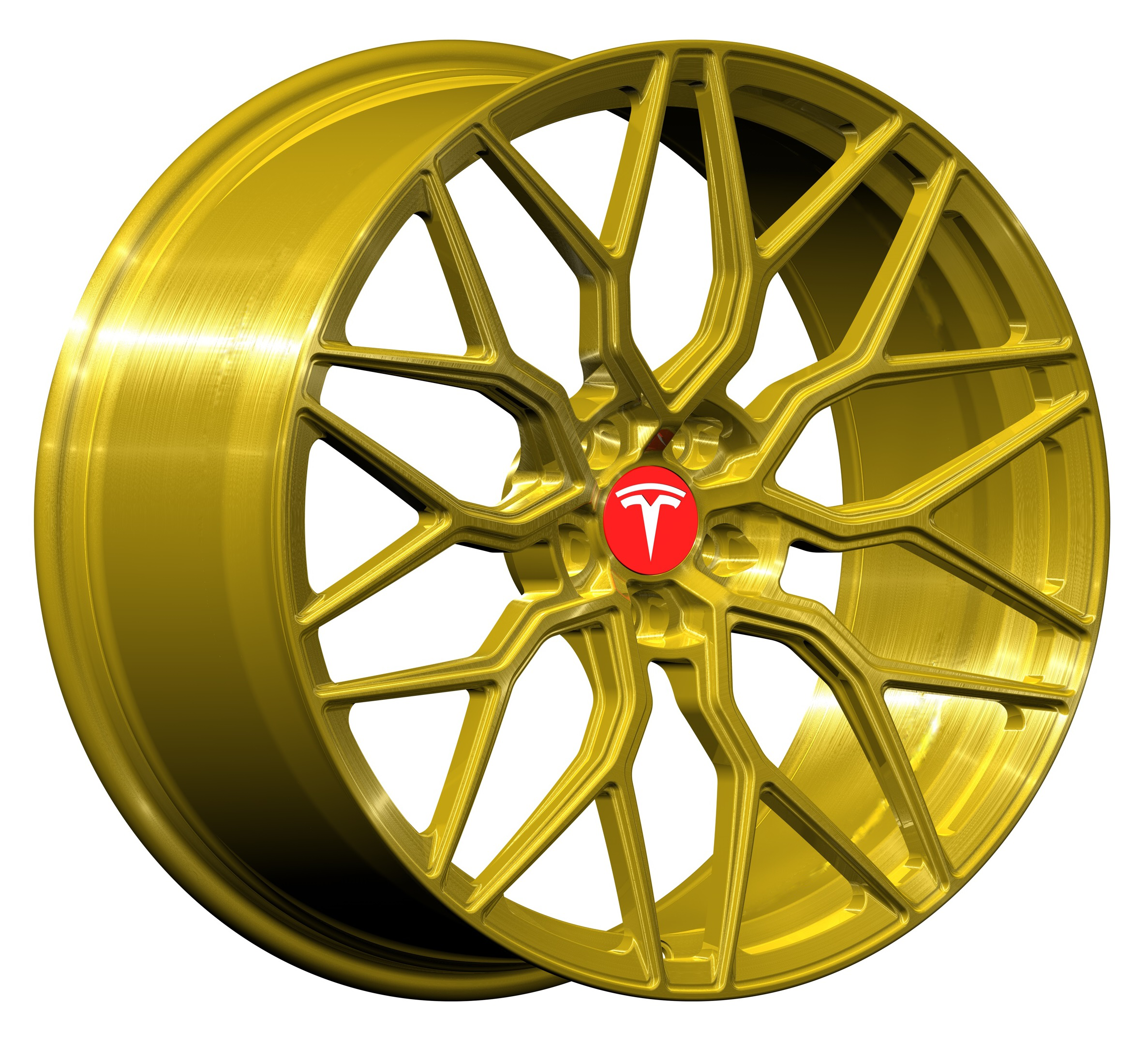 Forged Wheels for Retrofitting Tesla【Style 8(Set of 4)】 Brushed Transparent Gold