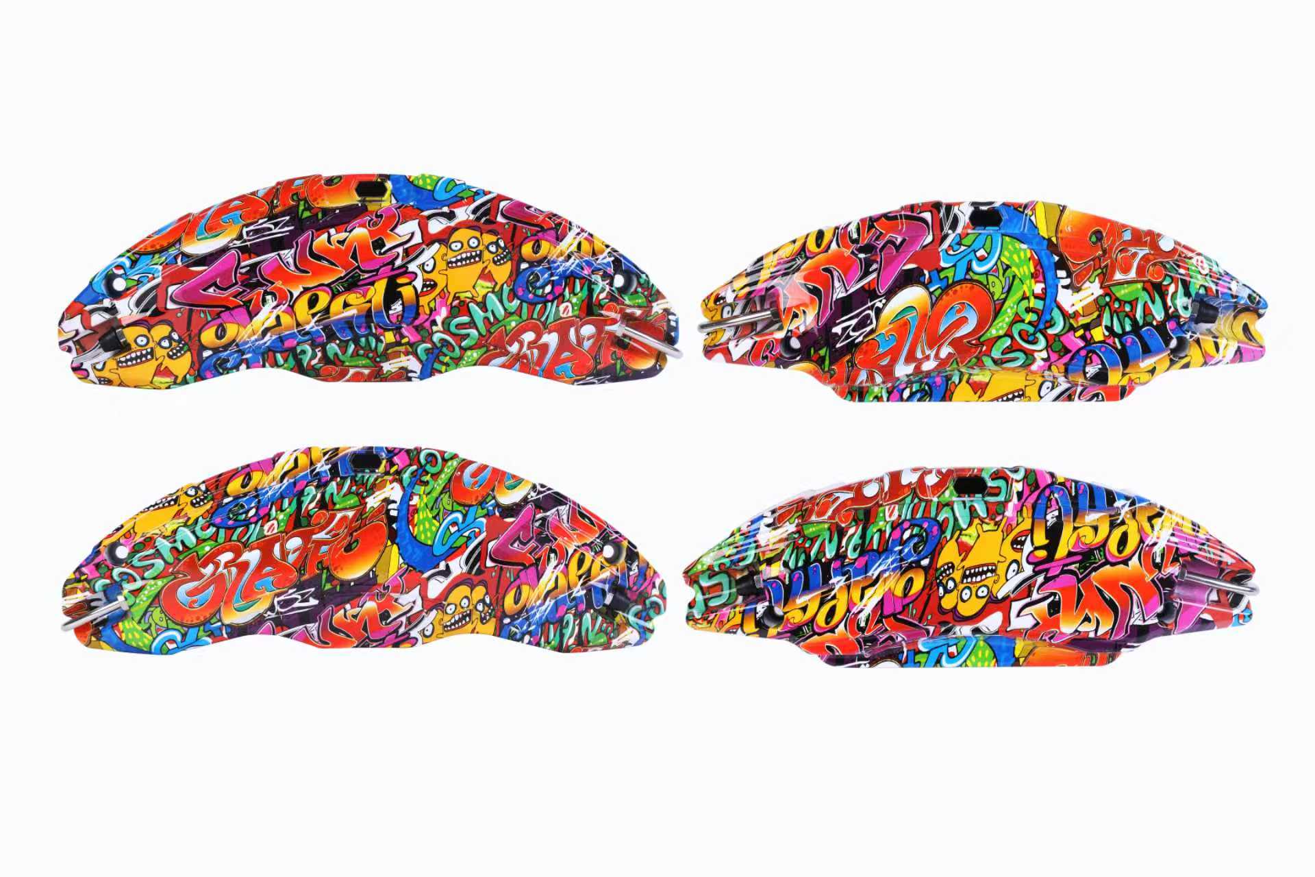 Graffiti-Printed Aerospace-Grade Aluminum Alloy Caliper Covers for Model 3/Y California Sunsh