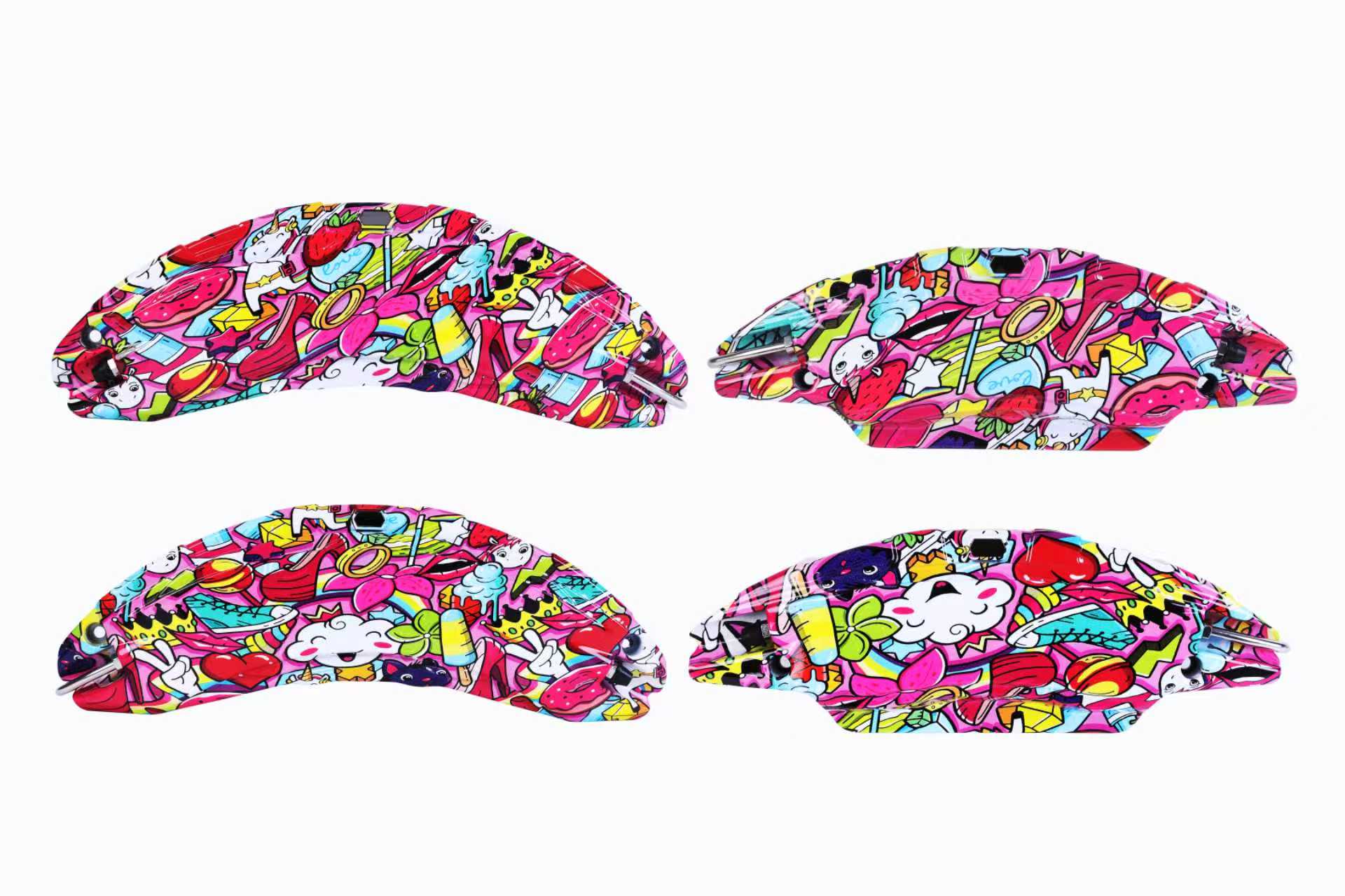 Graffiti-Printed Aerospace-Grade Aluminum Alloy Caliper Covers for Model 3/Y Sweet Pink Cloud