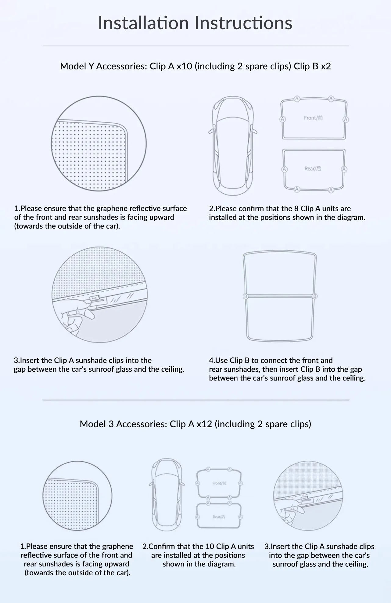 Graphene Sunshade for Tesla Model 3/Y