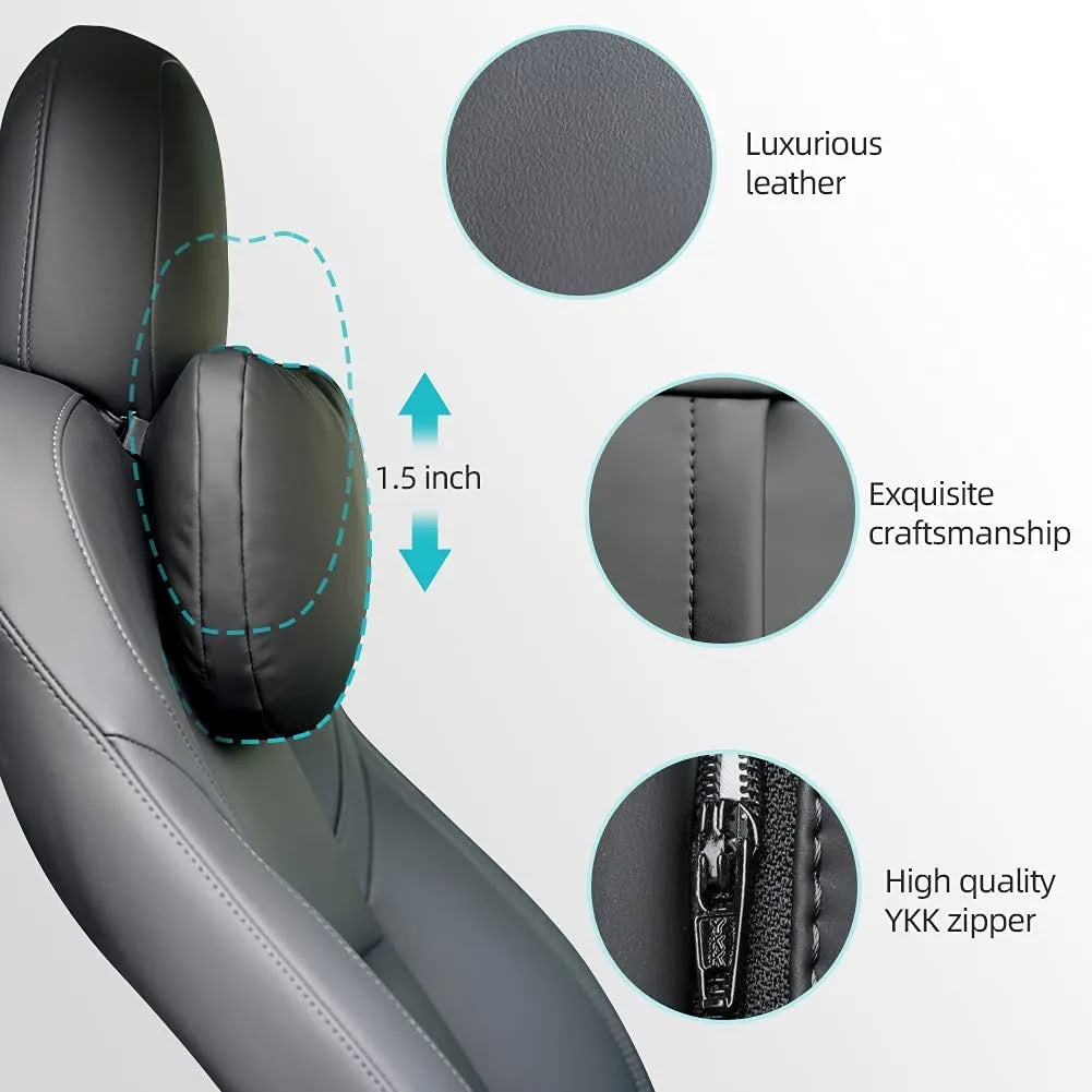 Nappa Leather Ergonomic Headrests for Tesla Model 3/Y/X/S