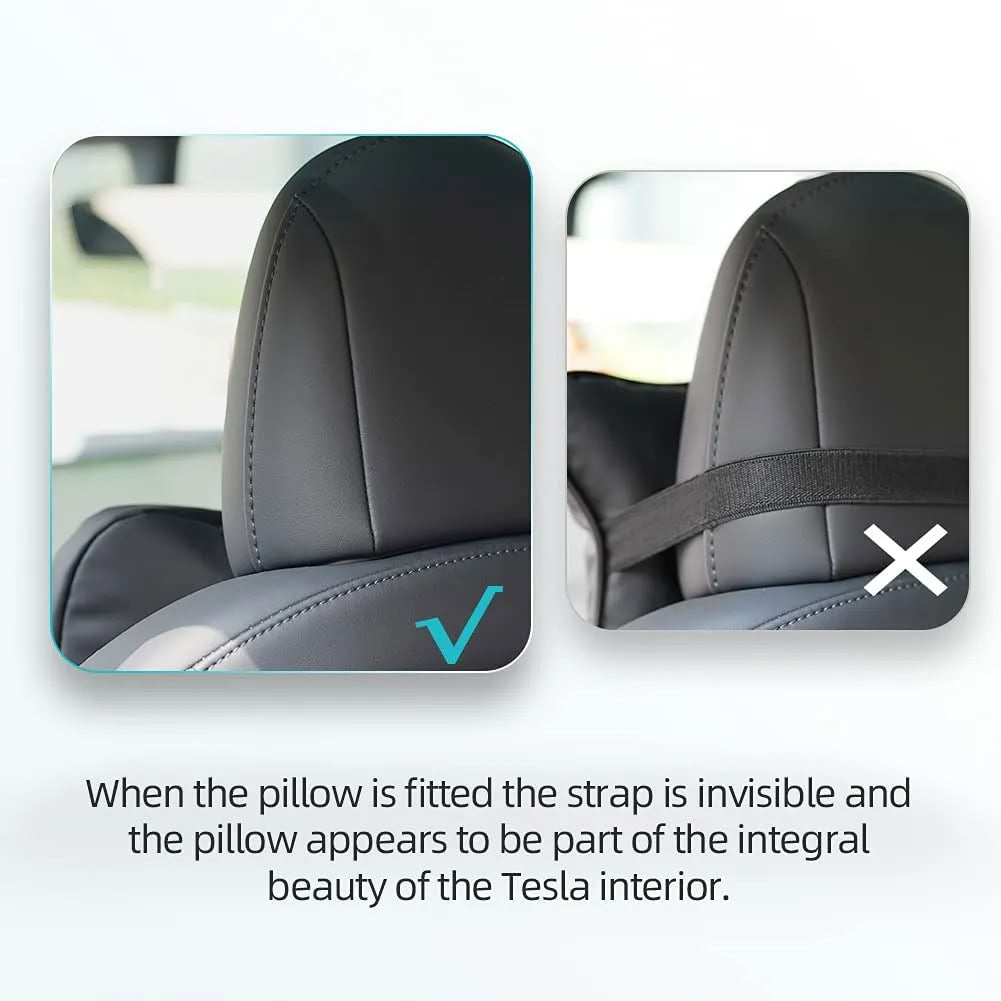 Nappa Leather Ergonomic Headrests for Tesla Model 3/Y/X/S