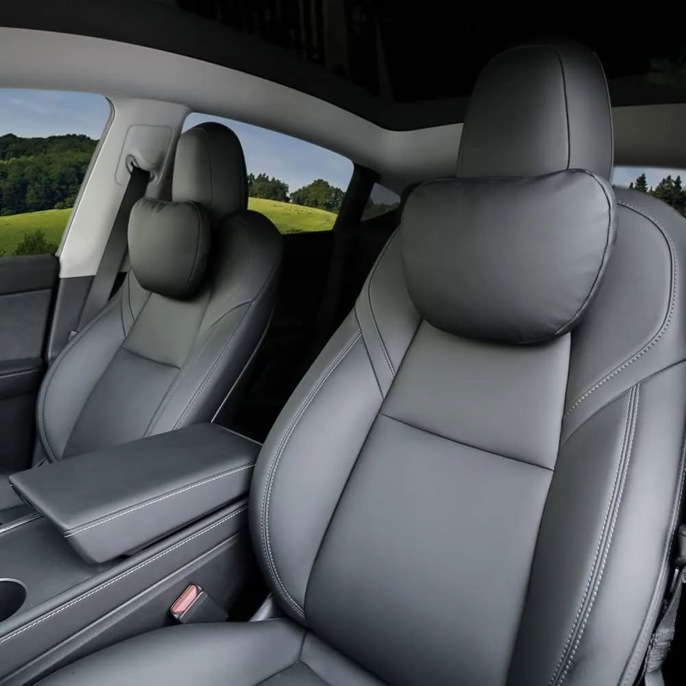 Nappa Leather Ergonomic Headrests for Tesla Model 3/Y/X/S