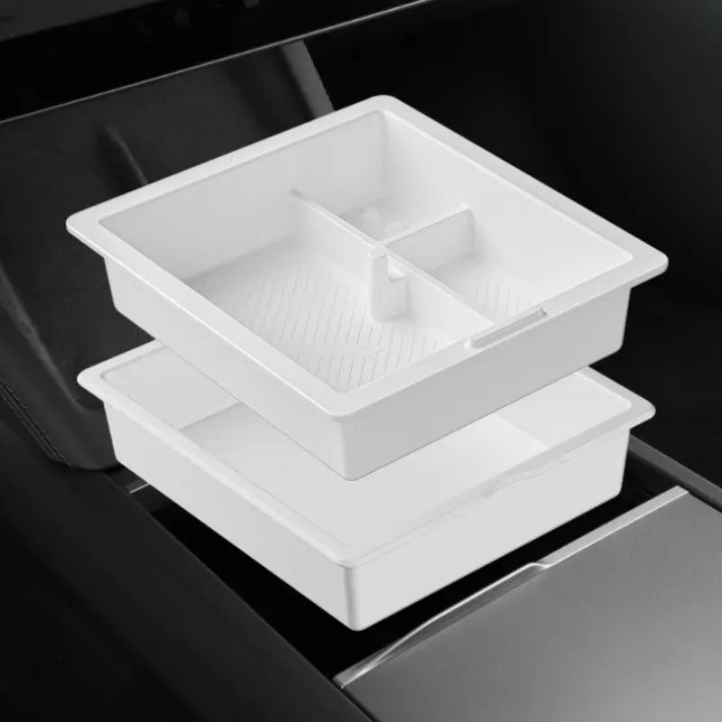 Center Console Silicone Storage Box for Model 3 Highland/Model Y Juniper Model 3 Highland Model Y Juniper White