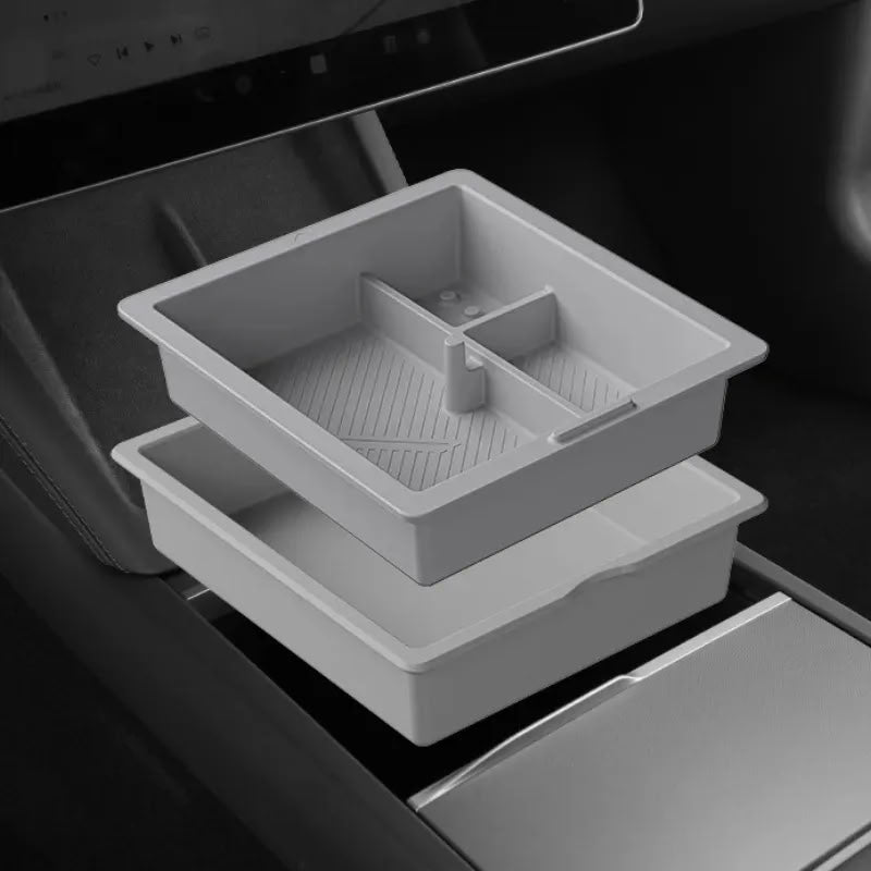 Center Console Silicone Storage Box for Model 3 Highland/Model Y Juniper Model 3 Highland Model Y Juniper Gray