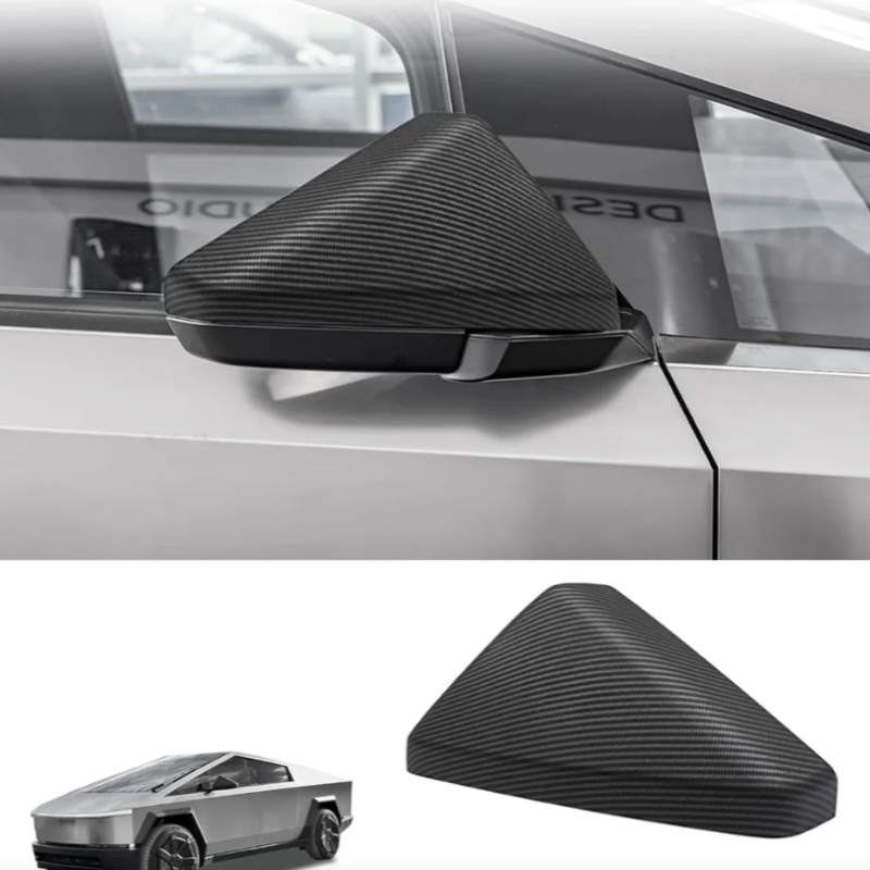 Carbon Fiber Rearview Mirror Cover for Tesla Cybertruck Matte Carbon Fiber