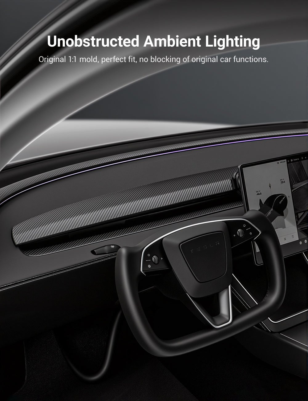 Real Dry Carbon Fiber Dashboard Cover for Model 3 Highland / Model Y Juniper