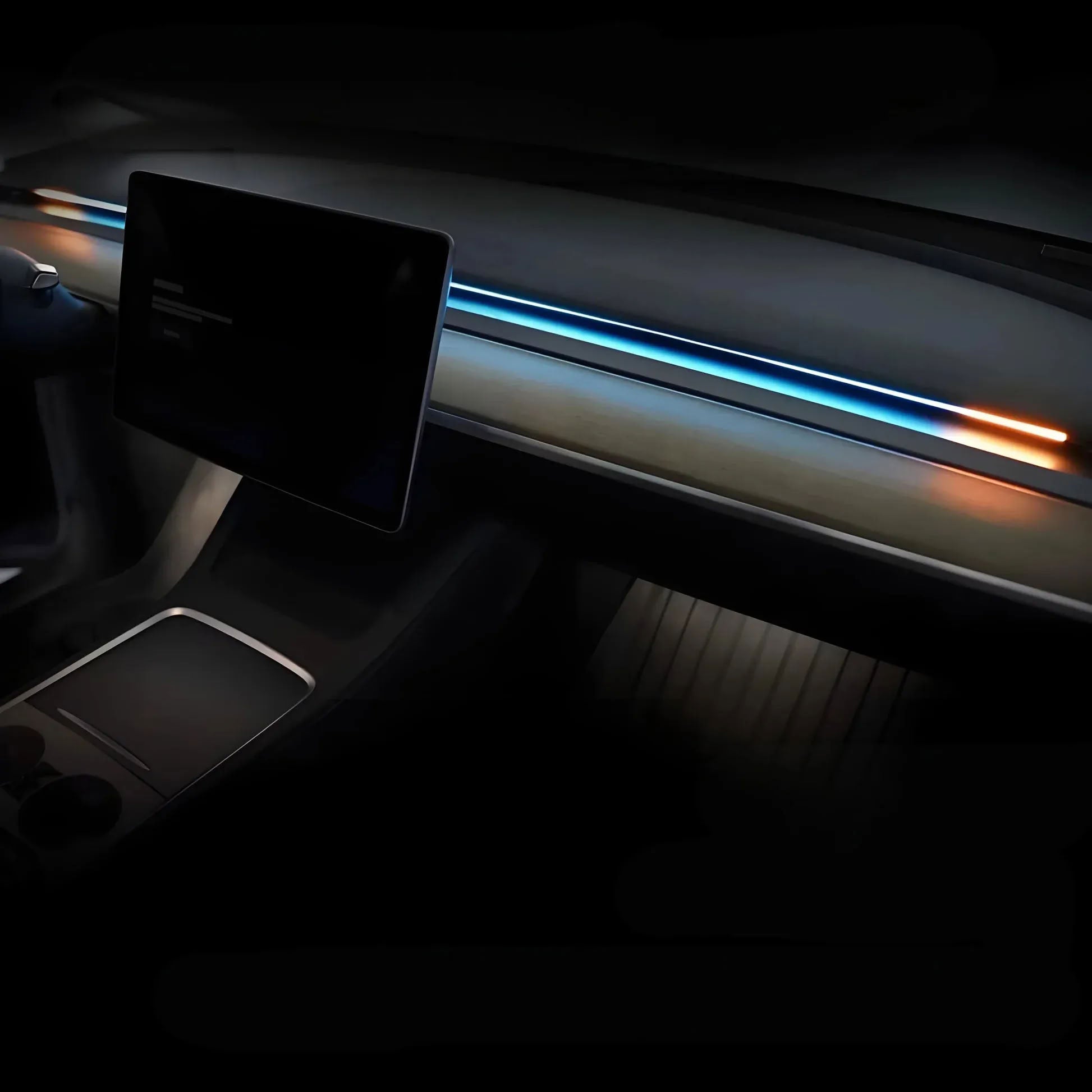 Smart BSD Blind Spot Monitor RGB Ambient Alert Lights for Tesla Model 3/Y Model Y Juniper