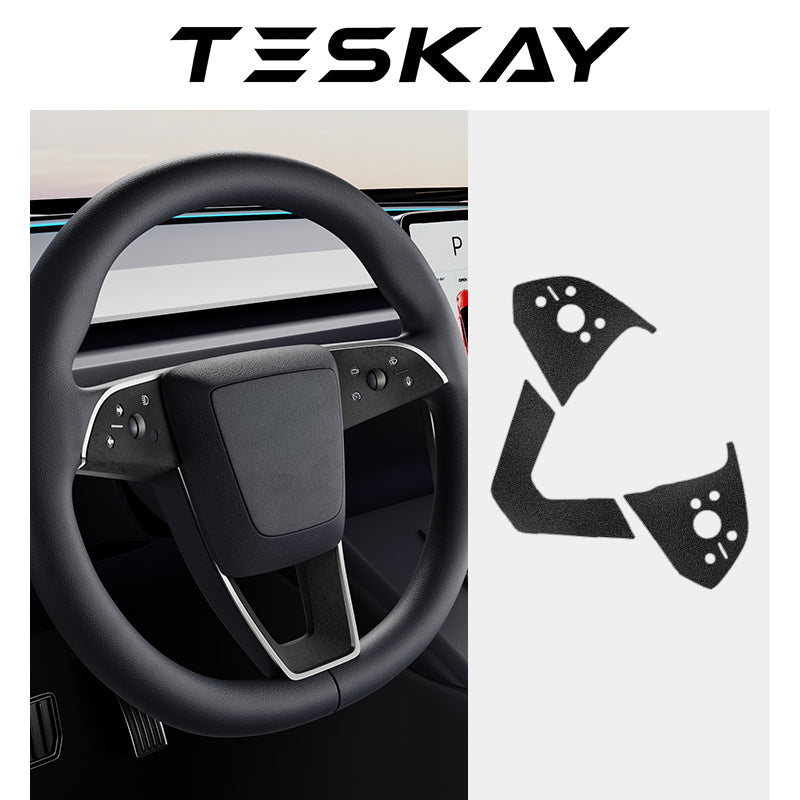 Steering Wheel Decoration Sticker for Tesla Model 3 Highland / Y Juniper Black
