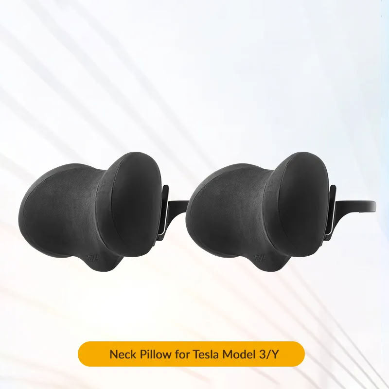 Suede Memory Foam Neck Pillow for Tesla Model 3/Y - Height Adjustable 2 Pcs Neck Pillow