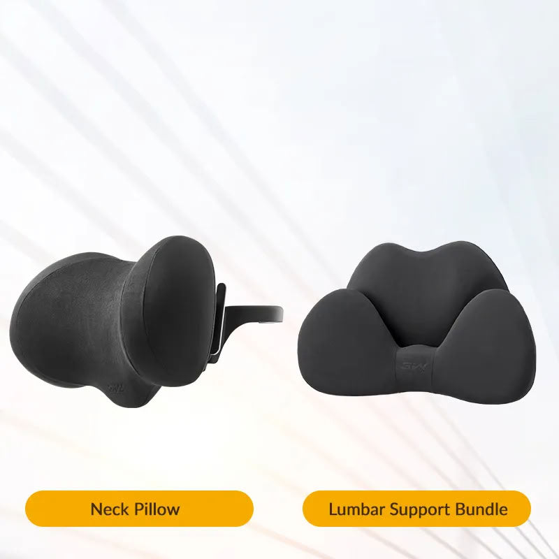 Suede Memory Foam Neck Pillow for Tesla Model 3/Y - Height Adjustable 1 Pc Neck Pillow+Lumbar Support