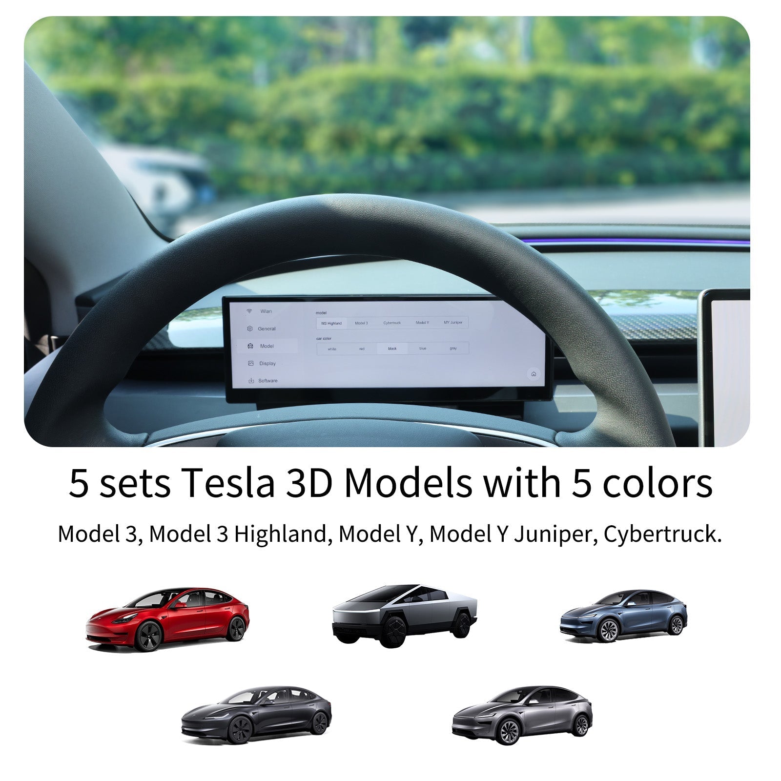 TESKAY 10.88-inch Touchscreen Dashboard Display for Model 3/Y