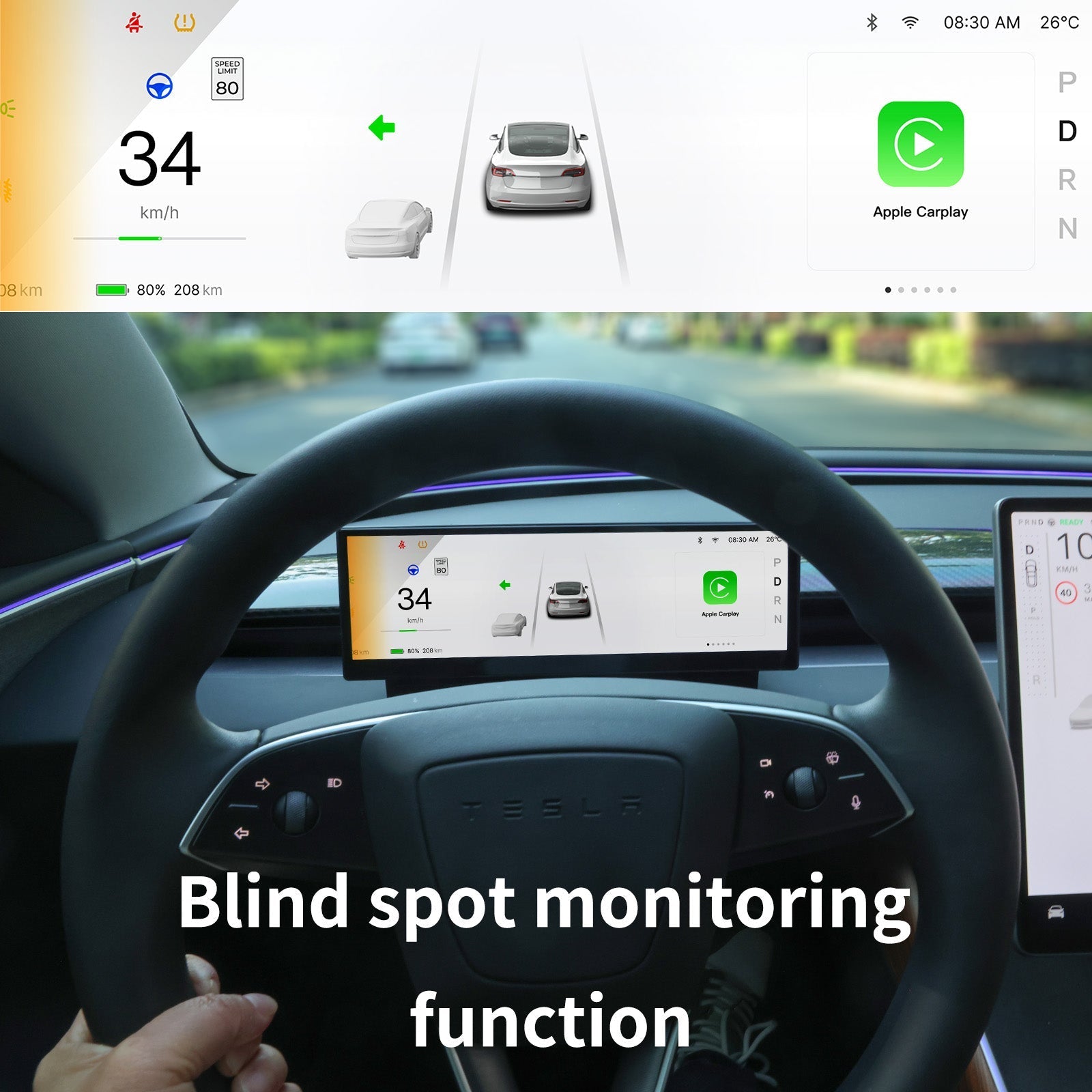 TESKAY 10.88-inch Touchscreen Dashboard Display for Model 3/Y