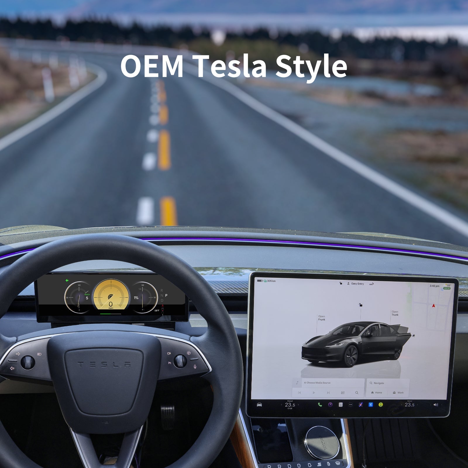 TESKAY 10.88-inch Touchscreen Dashboard Display for Model 3/Y