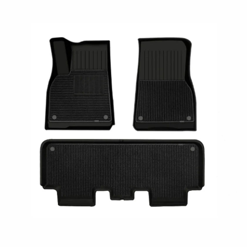 TPE+Menes Double Layer Floor Mats for Tesla Model 3/Y Model Y（2021-2024） Left-Hand Drive（3 Pcs）