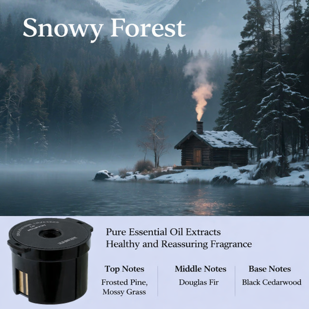 Tesla Cloud Mist Car Diffuser with Ambient Lighting – For Model 3/Y/S/X 1 supplement tablet (Snowy Forest)