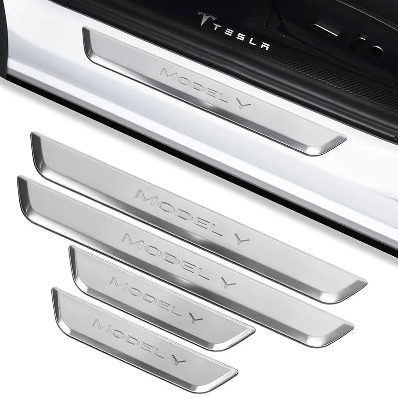 Tesla Model 3/Y Illuminated Door Sills Silver