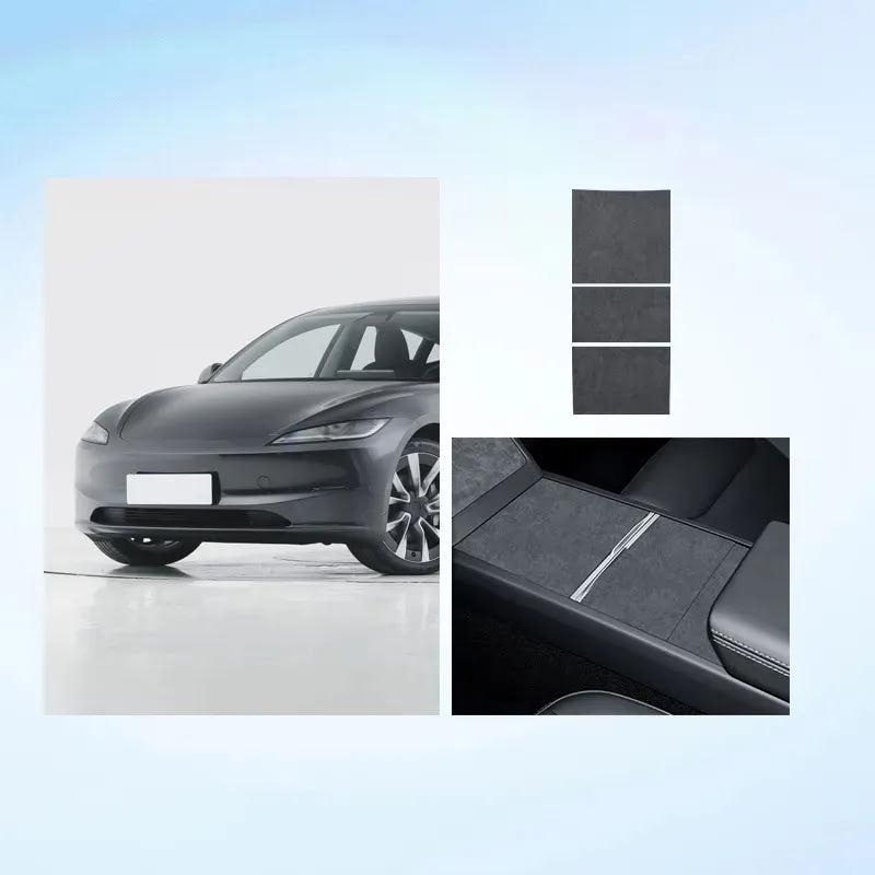 Tesla Model 3 Highland/ Model Y Juniper Alcantara Center Console Patch Model 3 Highland Model Y Juniper Charcoal Black