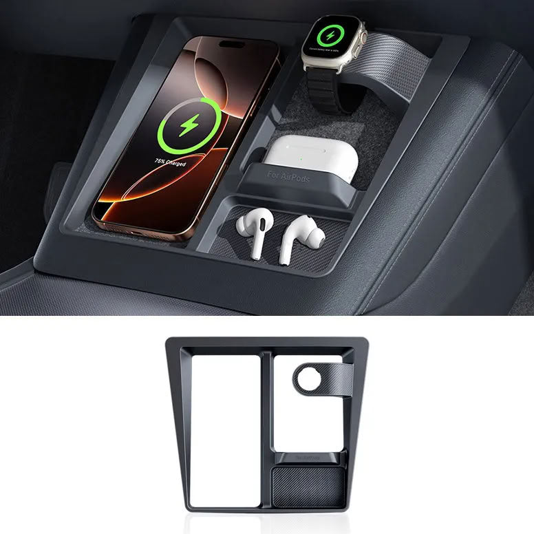 Tesla Model Y Juniper / Model 3 Highland 3-in-1 Wireless Charging Anti-Slip Organizer Model 3 Highland Model Y Juniper