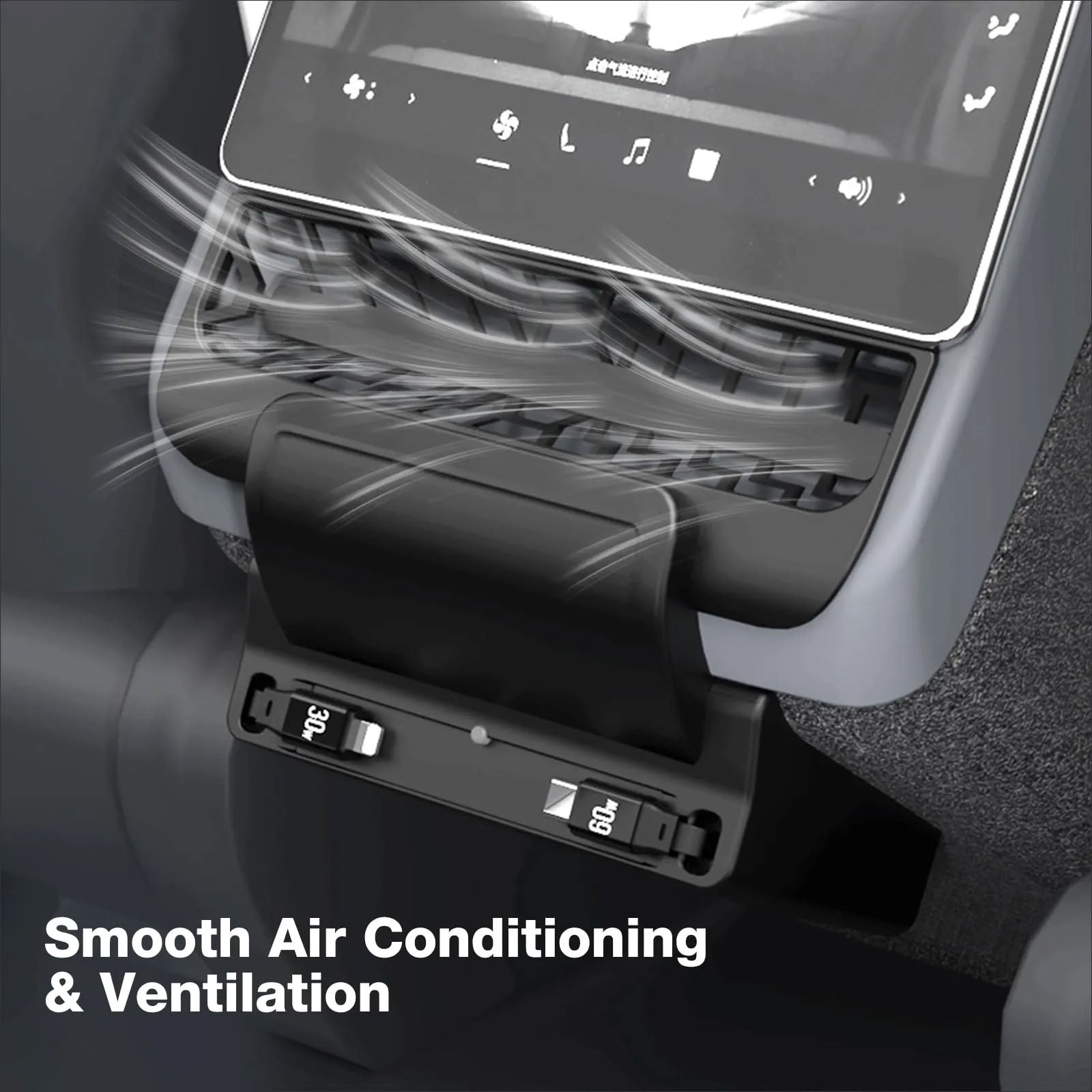 Rear Central Control Air Outlet Expansion Dock for Tesla Model 3/Y