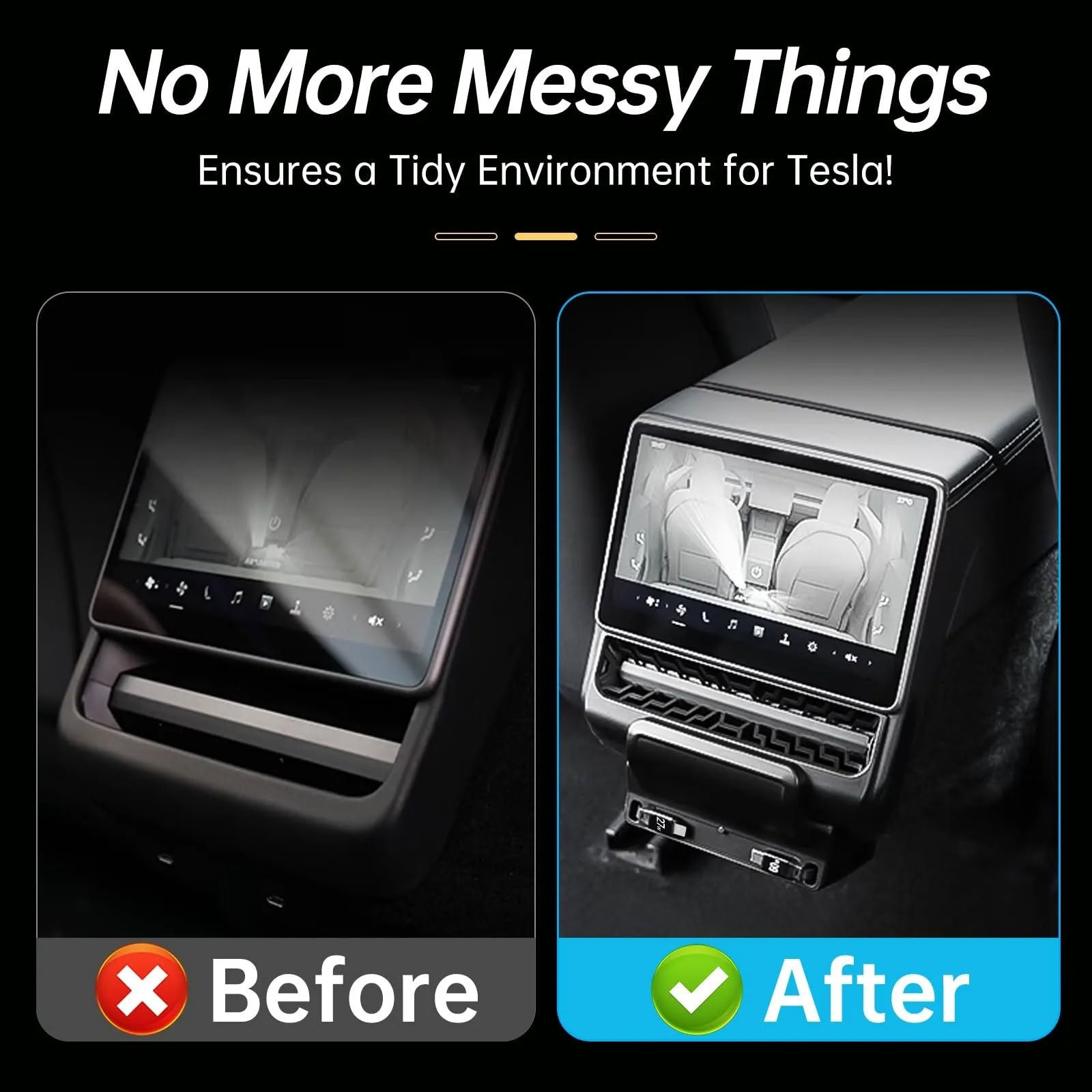 Rear Central Control Air Outlet Expansion Dock for Tesla Model 3/Y