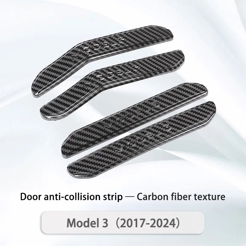 Tesla Model 3/Y Door Anti-Collision Strip Model 3 (2017-2024+) Carbon Fiber Texture Car Door