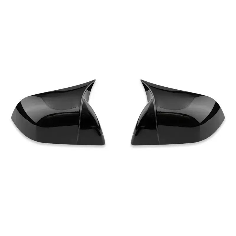 Tesla Model 3 Mirror Cover in the Shape of a Bullhorn Glossy Black